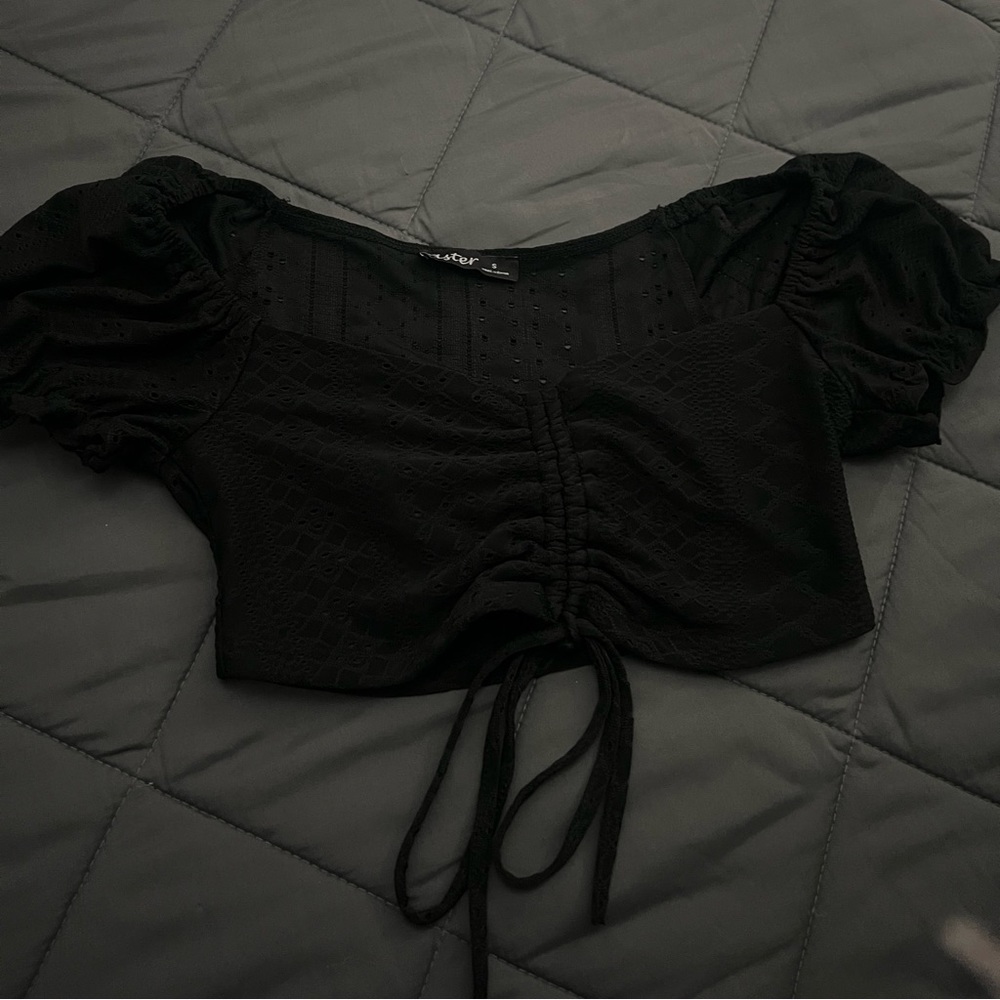 Black blouse crop top